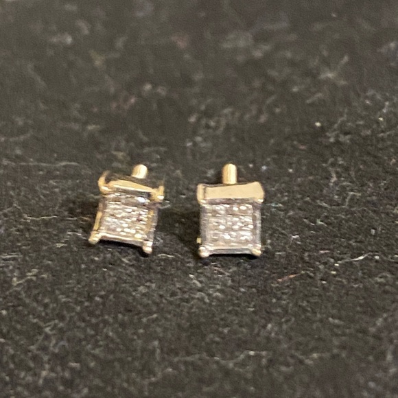 14kt White Gold Princess Cut Diamond Earrings